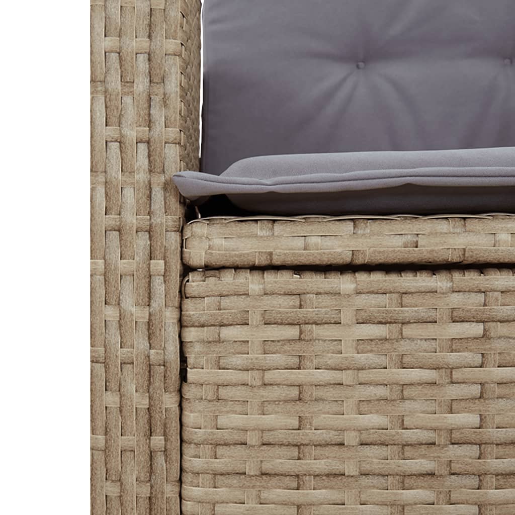 3-Delige Bistroset Met Kussens Poly Rattan Gemengd Beige