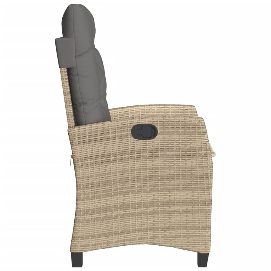 3-Delige Bistroset Met Kussens Poly Rattan Gemengd Beige
