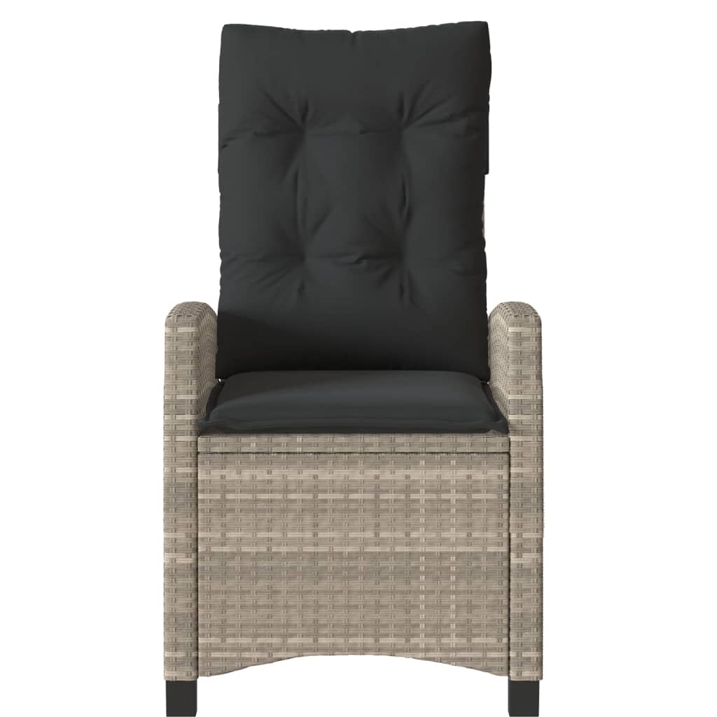 3-Delige Bistroset Met Kussens Poly Rattan Lichtgrijs