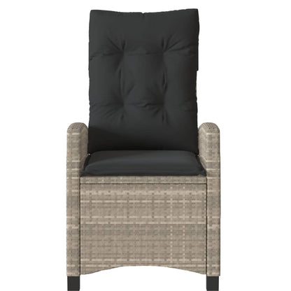 3-Delige Bistroset Met Kussens Poly Rattan Lichtgrijs