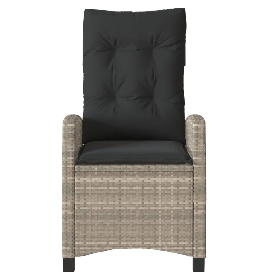 3-Delige Bistroset Met Kussens Poly Rattan Lichtgrijs