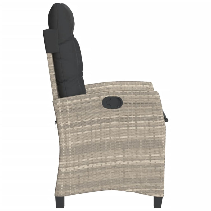 3-Delige Bistroset Met Kussens Poly Rattan Lichtgrijs