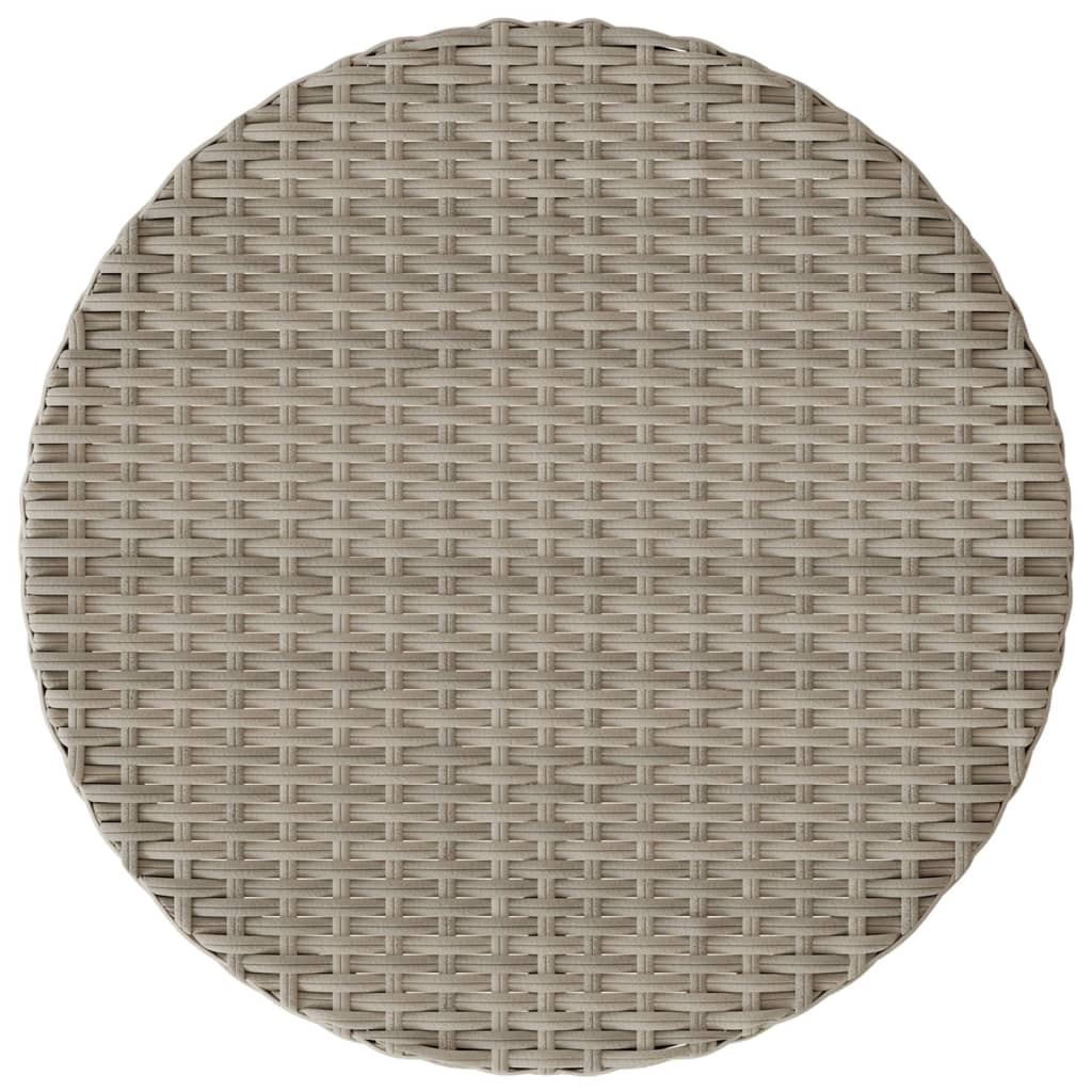 3-Delige Bistroset Met Kussens Poly Rattan Lichtgrijs