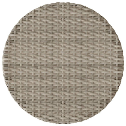 3-Delige Bistroset Met Kussens Poly Rattan Lichtgrijs