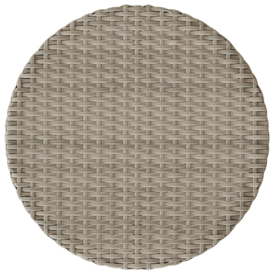 3-Delige Bistroset Met Kussens Poly Rattan Lichtgrijs