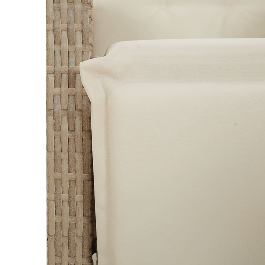 Tuinstoel Verstelbaar Met Voetensteun Poly Rattan Beige