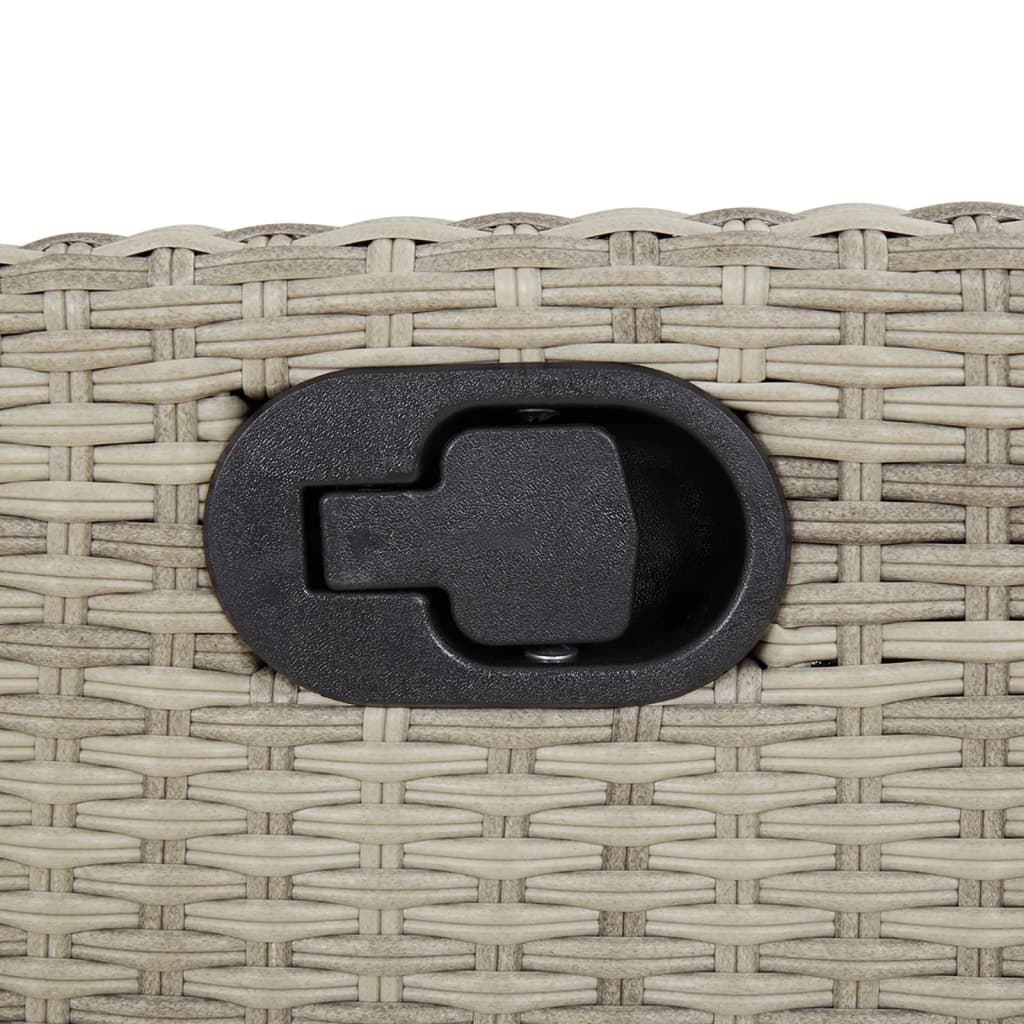 Tuinstoel Verstelbaar Met Voetensteun Poly Rattan Lichtgrijs