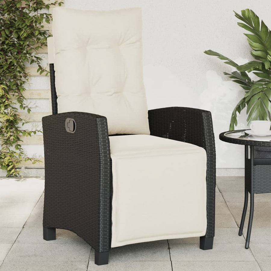 Tuinstoelen 2 St Verstelbaar Met Voetensteun Poly Rattan Zwart