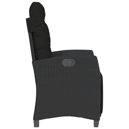 Tuinstoelen 2 St Verstelbaar Met Voetensteun Poly Rattan Zwart