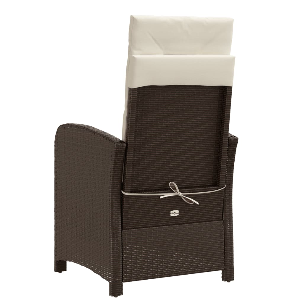Tuinstoelen 2 St Verstelbaar Met Voetensteun Poly Rattan Bruin