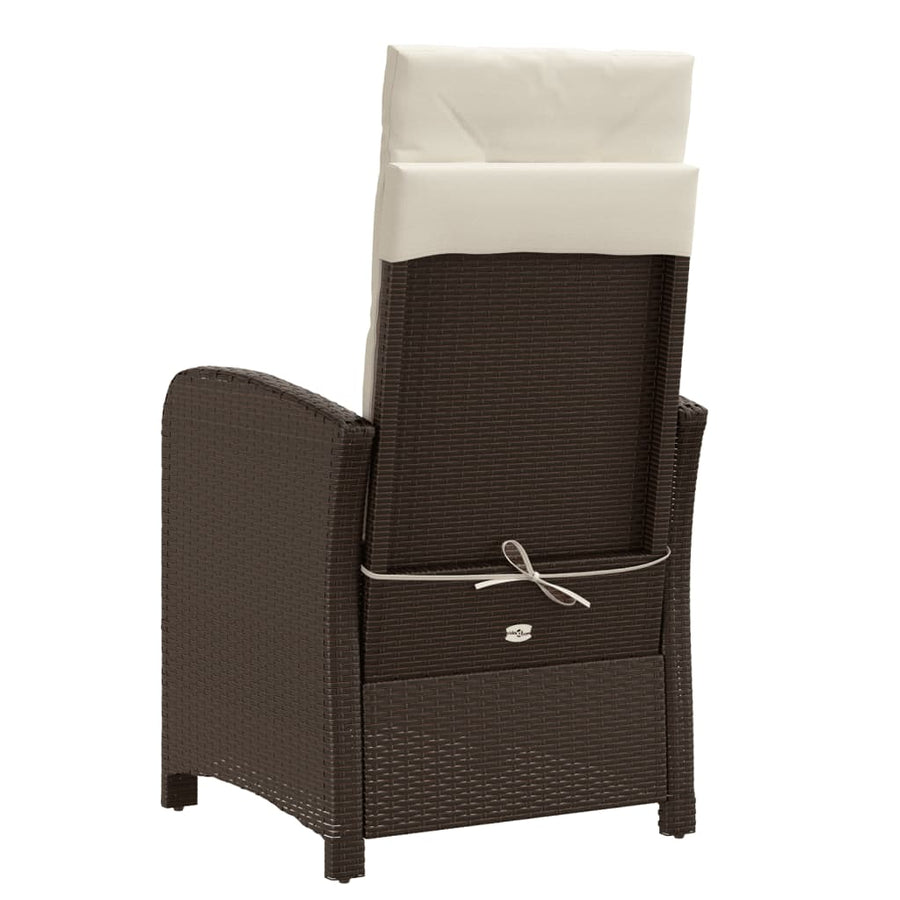 Tuinstoelen 2 St Verstelbaar Met Voetensteun Poly Rattan Bruin