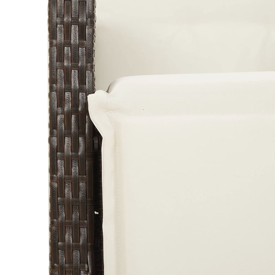 Tuinstoelen 2 St Verstelbaar Met Voetensteun Poly Rattan Bruin