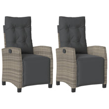 Tuinstoelen 2 St Verstelbaar Met Voetensteun Poly Rattan Grijs