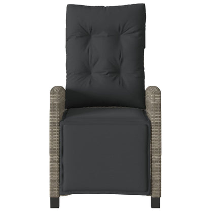 Tuinstoelen 2 St Verstelbaar Met Voetensteun Poly Rattan Grijs