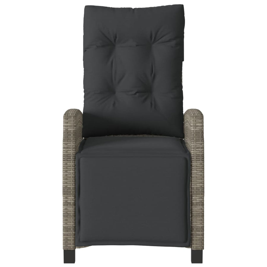 Tuinstoelen 2 St Verstelbaar Met Voetensteun Poly Rattan Grijs