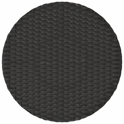 3-delige Bistroset met kussens poly rattan zwart