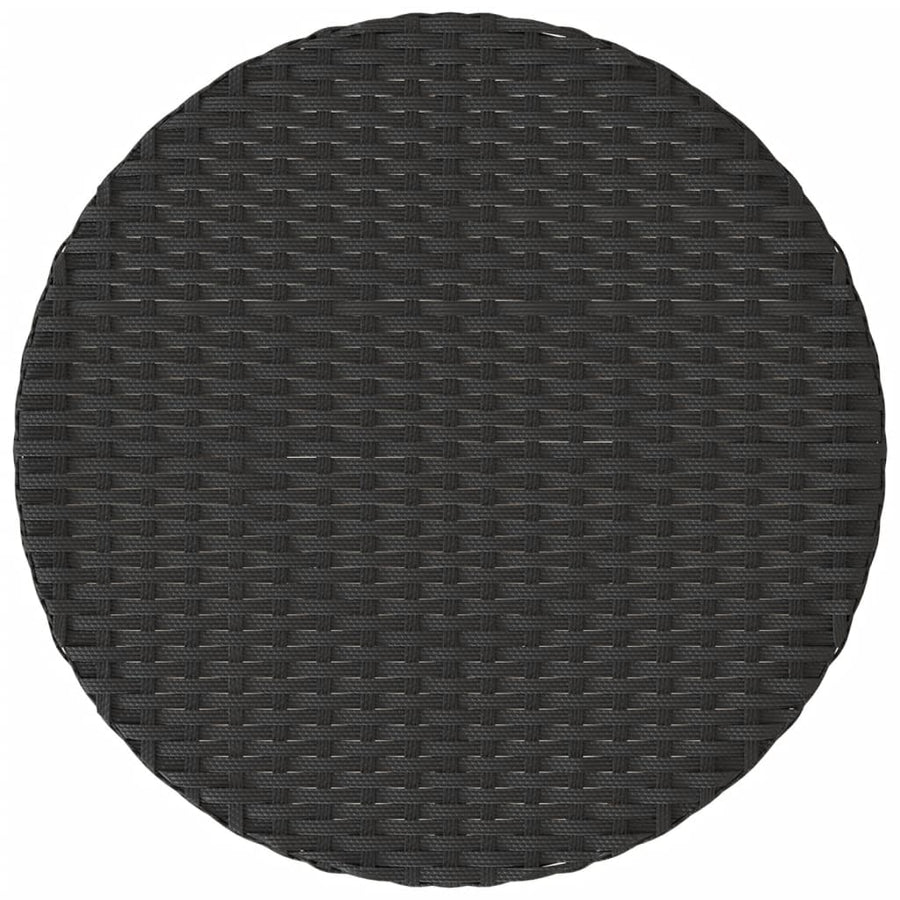 3-delige Bistroset met kussens poly rattan zwart
