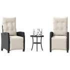 Bistroset 3-delig poly rattan zwart