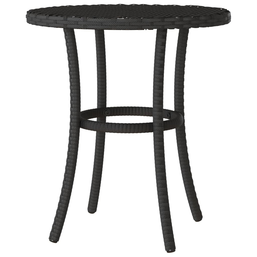 3-delige Bistroset met kussens poly rattan zwart