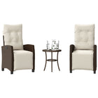 Bistroset 3-delig poly rattan bruin verstelbaar