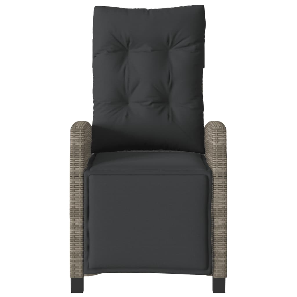 3-delige Bistroset met kussens poly rattan grijs