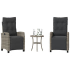 Bistroset 3-delig poly rattan grijs