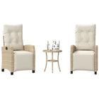Bistroset 3-delig poly rattan beige met kussens