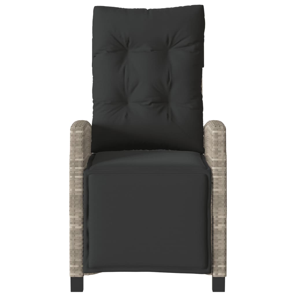 3-delige Bistroset met kussens poly rattan lichtgrijs
