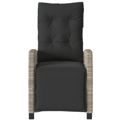 3-delige Bistroset met kussens poly rattan lichtgrijs