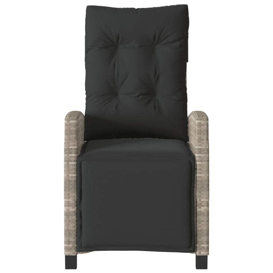 3-delige Bistroset met kussens poly rattan lichtgrijs