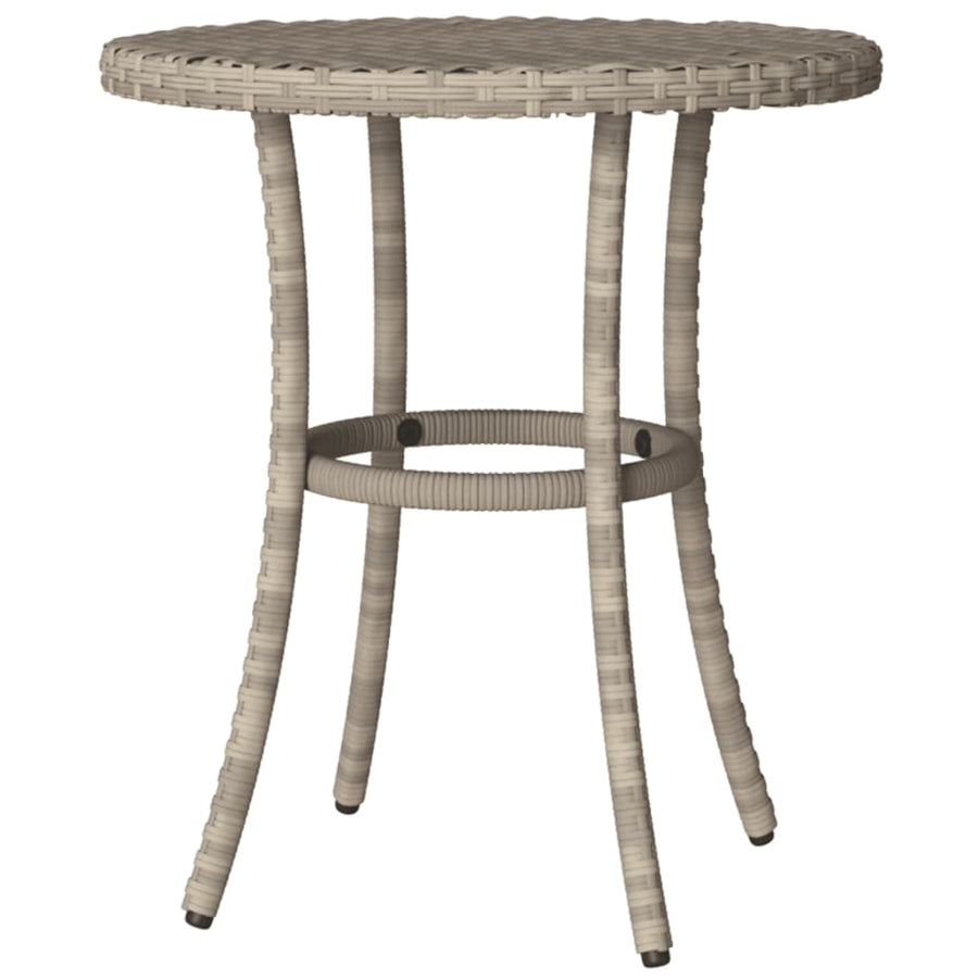 3-delige Bistroset met kussens poly rattan lichtgrijs