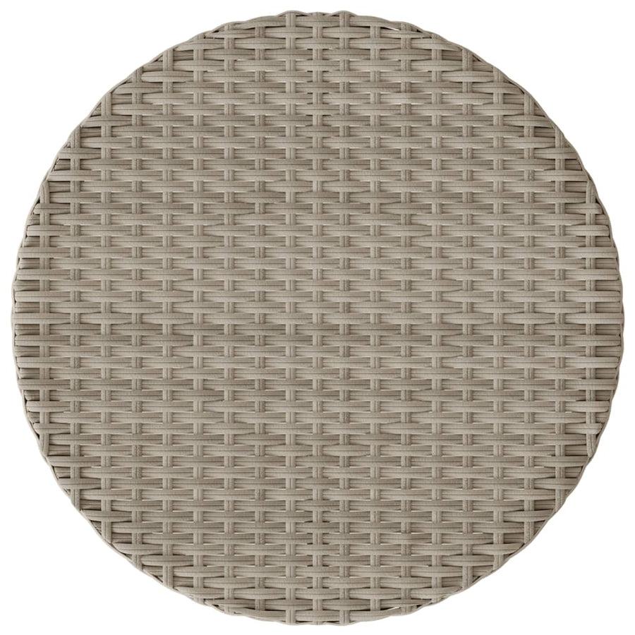 3-delige Bistroset met kussens poly rattan lichtgrijs