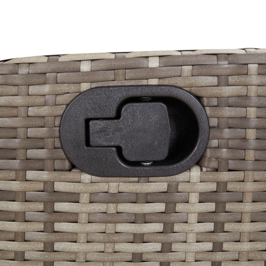 Tuinstoel verstelbaar met kussens poly rattan grijs