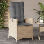 Tuinstoel verstelbaar poly rattan gemengd beige