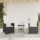 Garden chairs 2 pcs adjustable with cushions poly rattan black