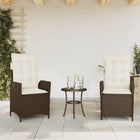 Garden chairs 2 pcs adjustable with cushions poly rattan brown
