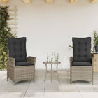 Garden chairs 2 pcs adjustable with cushions poly rattan grey