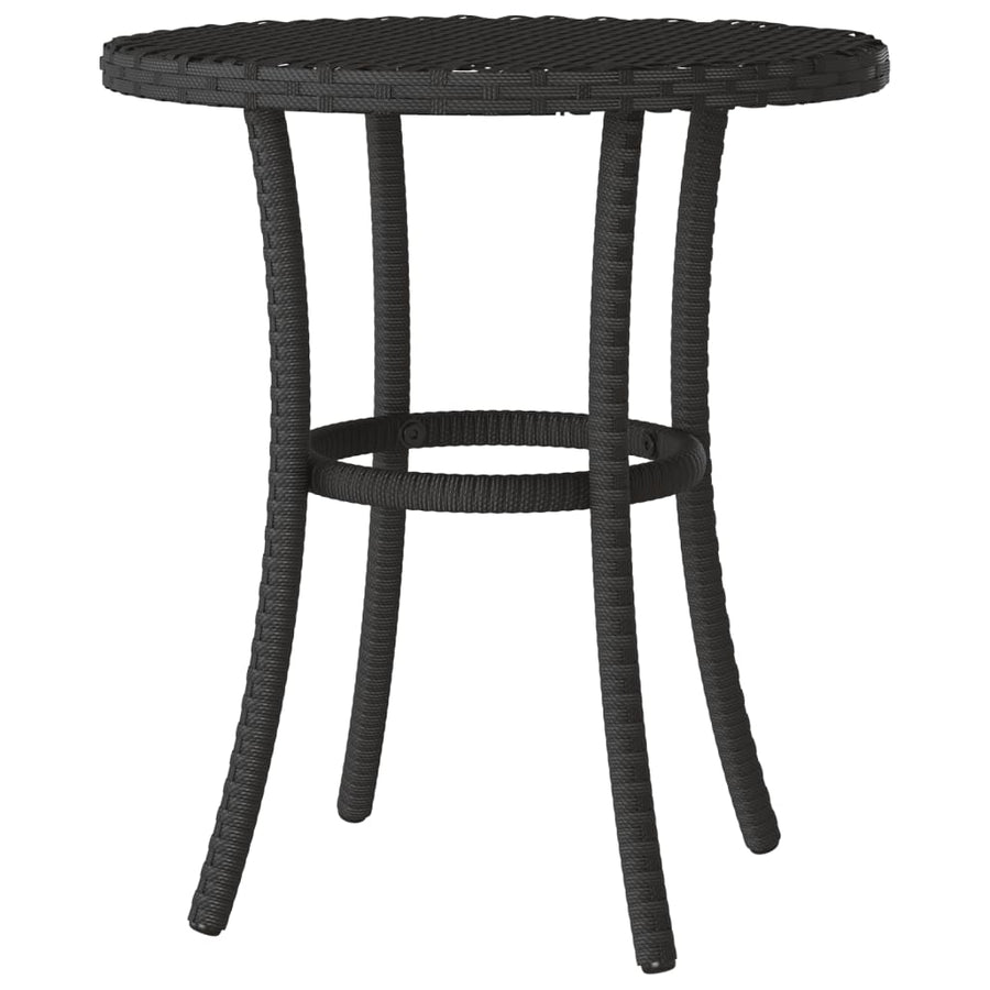 3-delige Bistroset met kussens poly rattan zwart