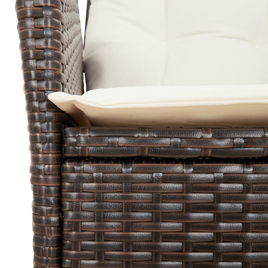 3-Delige Bistroset Met Kussens Poly Rattan Bruin