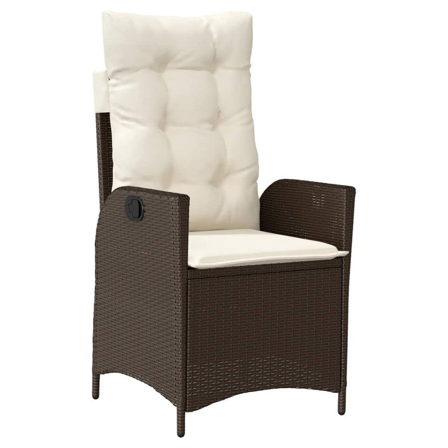 3-Delige Bistroset Met Kussens Poly Rattan Bruin
