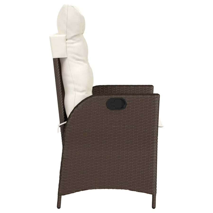 3-Delige Bistroset Met Kussens Poly Rattan Bruin