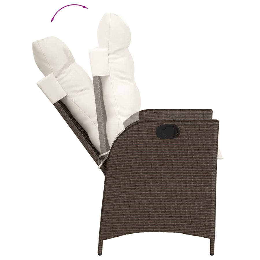 3-Delige Bistroset Met Kussens Poly Rattan Bruin