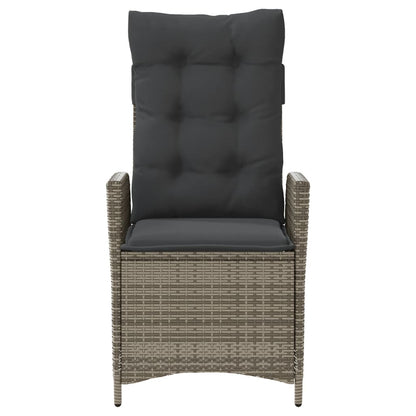 3-delige Bistroset met kussens poly rattan grijs