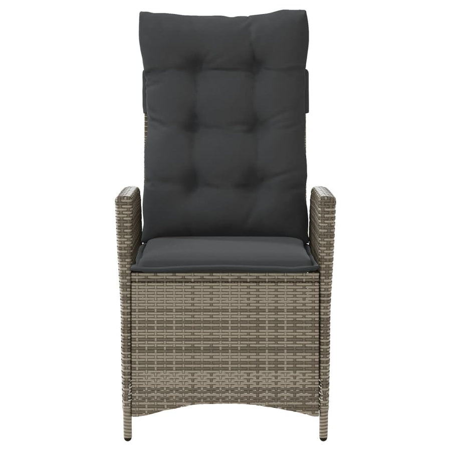 3-delige Bistroset met kussens poly rattan grijs