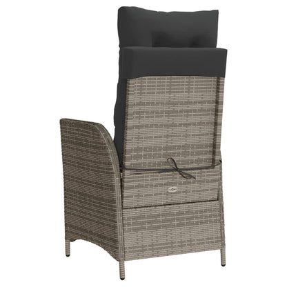 3-delige Bistroset met kussens poly rattan grijs