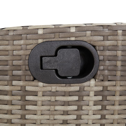 3-delige Bistroset met kussens poly rattan grijs