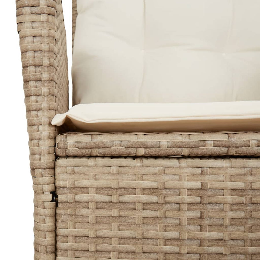 3-Delige Bistroset Met Kussens Poly Rattan Beige