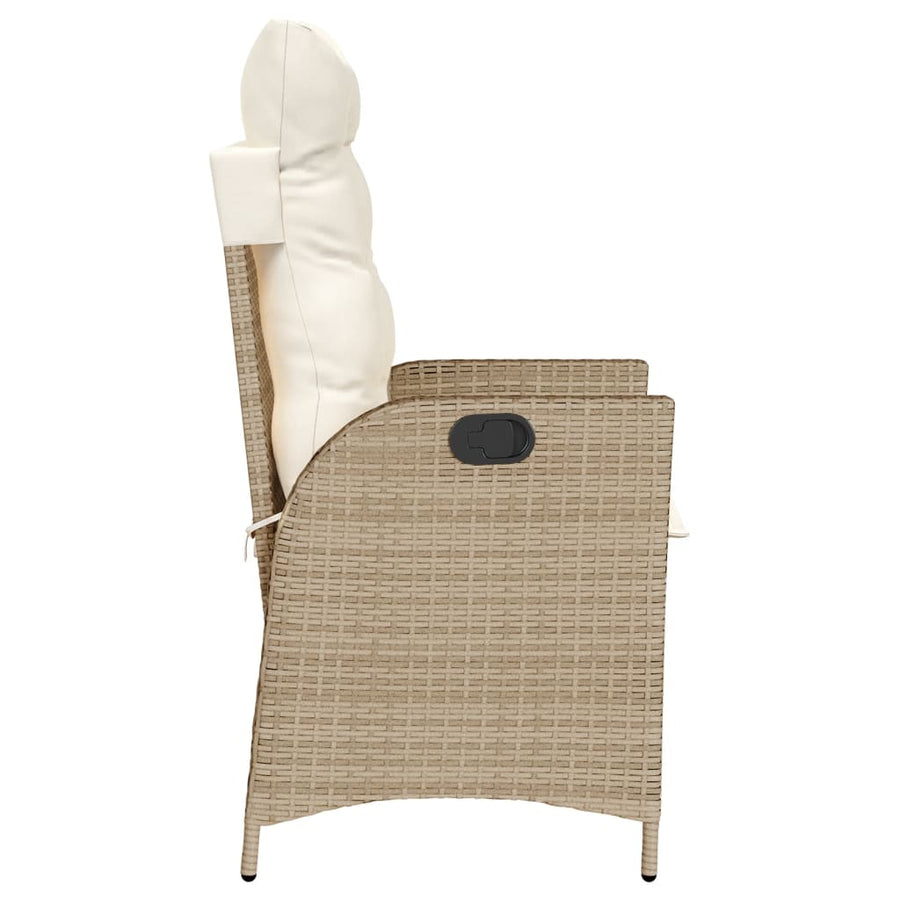 3-Delige Bistroset Met Kussens Poly Rattan Beige