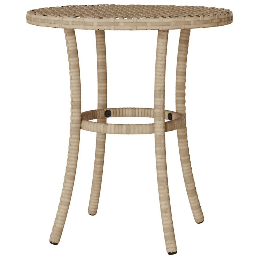 3-Delige Bistroset Met Kussens Poly Rattan Beige