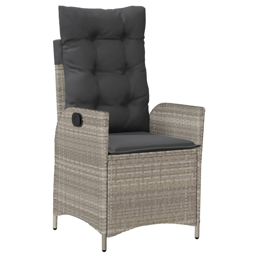 3-Delige Bistroset Met Kussens Poly Rattan Lichtgrijs